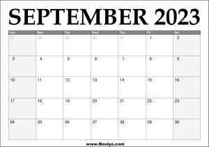 2023 September Calendar Printable – Calendars Printable